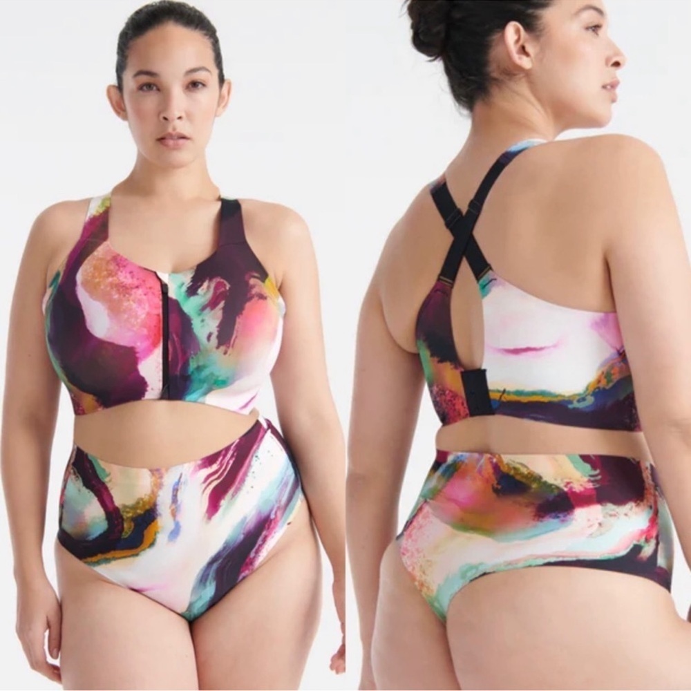 Knix Catalyst Front Zip Sports Bra  Multicolour Size 4 Fits 34C, 32D, 34D - Picture 11 of 11